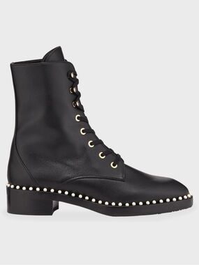Stuart Weitzman
Sondra Pearly-Studded Combat Boots